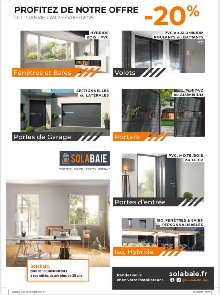 - 20 % sur vos fenêtres portes portails volets